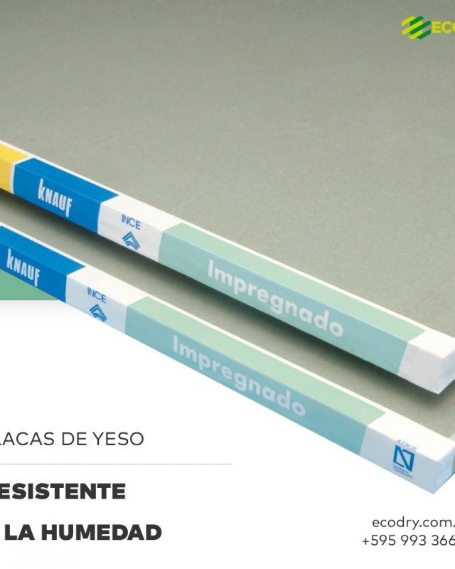 PLACA YESO 12.5 MM VERDE ANTIHUMEDAD KNAUF (1.20 X 2.40)